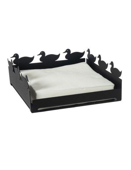 Arti & Mestieri - Portatovaglioli grande Duck-21x21x8h cm-nero