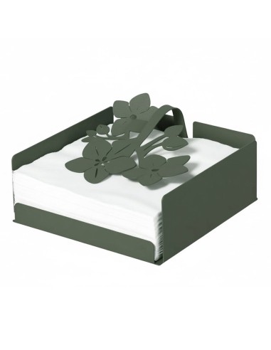 Arti & Mestieri - Portatovaglioli Fior di Loto verde salvia 17 x 17 x 12 cm di altezza