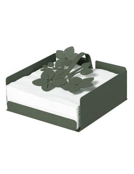 Arti & Mestieri - Portatovaglioli Fior di Loto verde salvia 17 x 17 x 12 cm di altezza