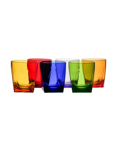 Vesta Home - Tumbler Bicchieri Bassi- Set 6 Pezzi·multicolor·ø8 X 9 H Th. 4 Mm