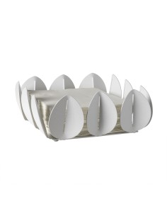 Arti & Mestieri - Portatovaglioli Ficus bianco marmo 21x21x9h cm