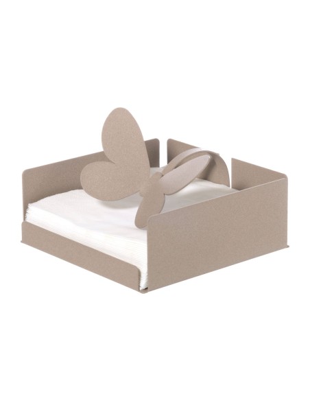 Arti & Mestieri - Portatovaglioli Butterfly beige 17 x 17 x 12 cm di altezza