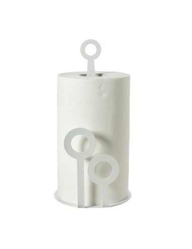 Arti & Mestieri - Porta rotoli da cucina Bollicine-bianco marmo Ø15x30H