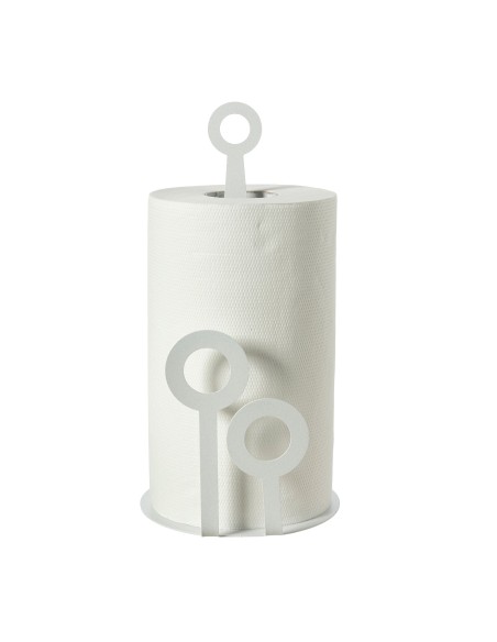 Arti & Mestieri - Porta rotoli da cucina Bollicine-bianco marmo Ø15x30H