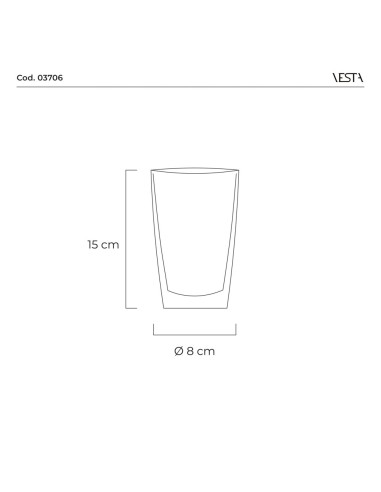 Vesta Home - Tumbler Bicchieri Alti-set 6 Pezzi·trasparente·ø8 X 15 H Th. 4 Mm