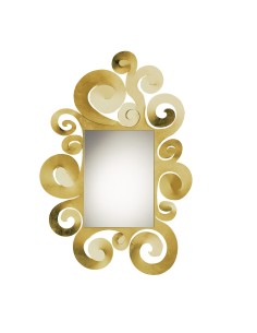 Arti & Mestieri - Specchio da parete decorato Temple oro trasparente-90 x 130h cm