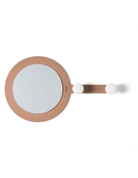 Arti & Mestieri - Specchio moderno da parete Riflesso & Appeso mocha-45x27h cm (⌀ 20cm specchio)
