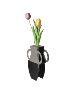 Arti & Mestieri - Vaso portafiore decorativo Cribbio bianco marmo/nero 17,5x6x25h cm (⌀ 25mm per la fiala) 2