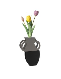Arti & Mestieri - Vaso portafiore decorativo Cribbio nero/fango 17,5x6x25h cm (⌀ 25mm per la fiala)