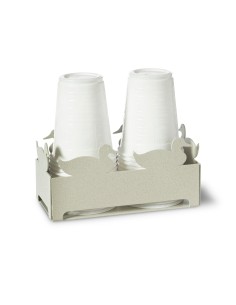 Arti & Mestieri - Porta bicchieri Duck-avorio 16x8x7,5h cm 2