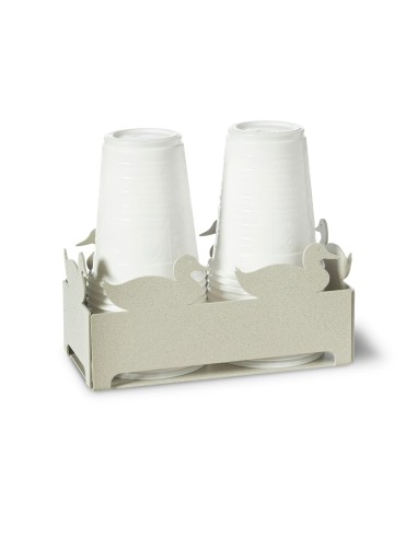Arti & Mestieri - Porta bicchieri Duck-avorio 16x8x7,5h cm