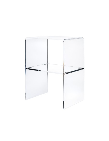 Vesta Home - Comodino Vega 2.0·trasparente·39 X 28,5 X 51 H Th. Structure 8 Mm Th. Shelf 10 Mm