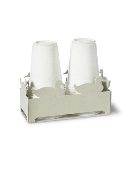 Arti & Mestieri - Porta bicchieri Duck-avorio 16x8x7,5h cm