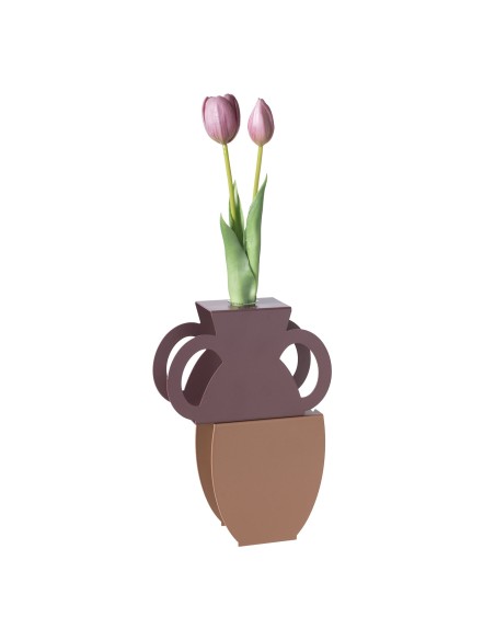 Arti & Mestieri - Vaso portafiore decorativo Cribbio mocha/ametista 17,5x6x25h cm (⌀ 25mm per la fiala)