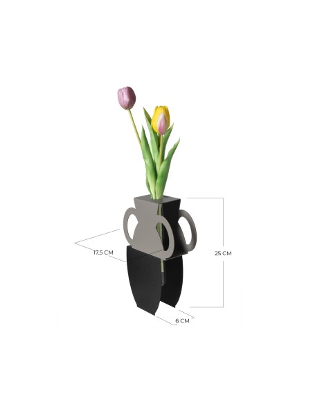 Arti & Mestieri - Vaso portafiore decorativo Cribbio mocha/ametista 17,5x6x25h cm (⌀ 25mm per la fiala)