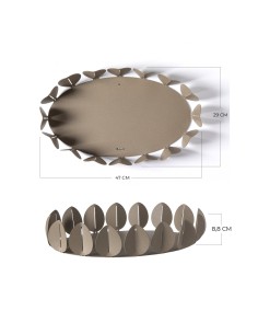 Arti & Mestieri - Vassoio ovale Ficus bianco marmo 47x29x8,8h cm 2