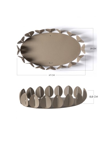 Arti & Mestieri - Vassoio ovale Ficus bianco marmo 47x29x8,8h cm