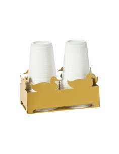 Arti & Mestieri - Porta bicchieri Duck-ocra 16x8x7,5h cm 2