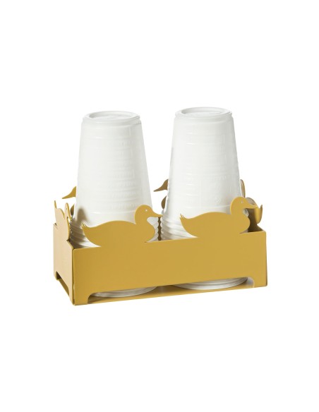 Arti & Mestieri - Porta bicchieri Duck-ocra 16x8x7,5h cm