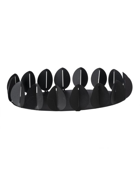 Arti & Mestieri - Vassoio ovale Ficus colore nero 47x29x8,8h cm