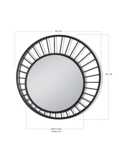 Arti & Mestieri - Specchio moderno da parete Ray beige ⌀ 90cm (⌀ 60cm specchio) 2