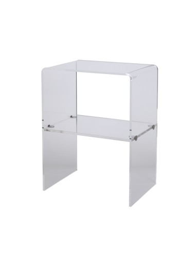 Vesta Home - Comodino Vega 2.0·trasparente·39 X 28,5 X 51 H Th. Structure 8 Mm Th. Shelf 10 Mm