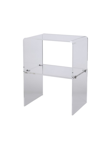 Vesta Home - Comodino Vega 2.0·trasparente·39 X 28,5 X 51 H Th. Structure 8 Mm Th. Shelf 10 Mm