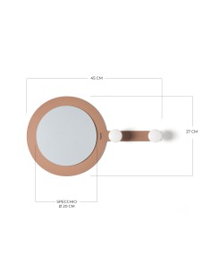 Arti & Mestieri - Specchio moderno da parete Riflesso & Appeso nero 45x27h cm (⌀ 20cm specchio) 2