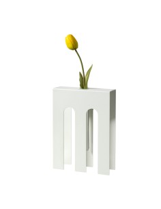 Arti & Mestieri - Vaso portafiore decorativo De Chirico-18x6x25h cm (⌀-bianco marmo 25mm per la fiala) 2