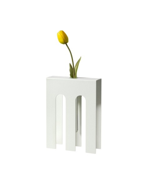 Arti & Mestieri - Vaso portafiore decorativo De Chirico-18x6x25h cm (⌀-bianco marmo 25mm per la fiala)
