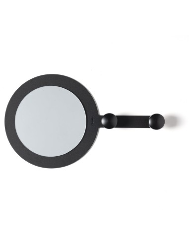 Arti & Mestieri - Specchio moderno da parete Riflesso & Appeso nero 45x27h cm (⌀ 20cm specchio)