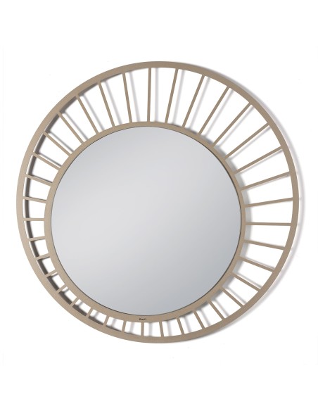 Arti & Mestieri - Specchio moderno da parete Ray bianco marmo ⌀ 90cm (⌀ 60cm specchio)
