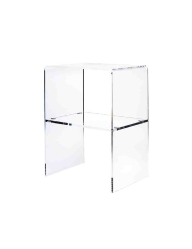 Vesta Home - Comodino Vega 2.0·trasparente·39 X 28,5 X 51 H Th. Structure 8 Mm Th. Shelf 10 Mm