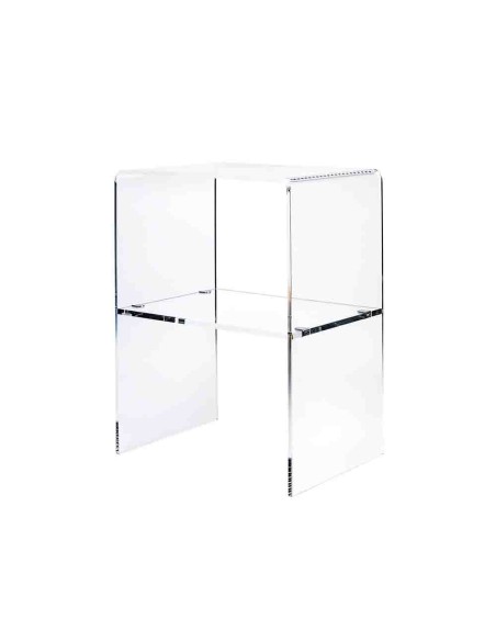Vesta Home - Comodino Vega 2.0·trasparente·39 X 28,5 X 51 H Th. Structure 8 Mm Th. Shelf 10 Mm