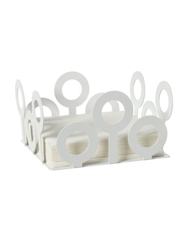 Arti & Mestieri - Portatovaglioli Bollicine-bianco marmo 17,5x17,5x10h cm