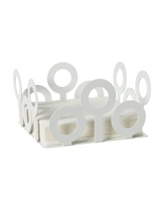 Arti & Mestieri - Portatovaglioli Bollicine-bianco marmo 17,5x17,5x10h cm 2