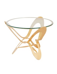 Arti & Mestieri - Tavolino moderno di design Ninfa oro trasparente -Diam. 65 x 50h cm