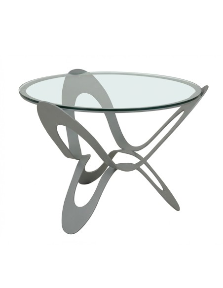 Arti & Mestieri - Tavolino moderno di design Ninfa oro trasparente -Diam. 65 x 50h cm