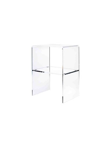 Vesta Home - Comodino Vega 2.0·trasparente·39 X 28,5 X 51 H Th. Structure 8 Mm Th. Shelf 10 Mm