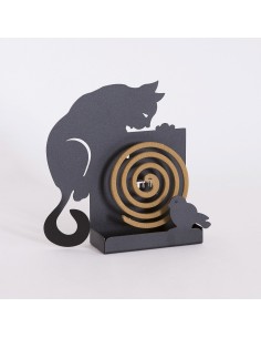 Arti & Mestieri - Porta Zampirone Gatto da tavolo-20x5x20-nero