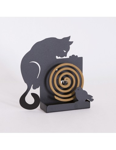 Arti & Mestieri - Porta Zampirone Gatto da tavolo-20x5x20-nero