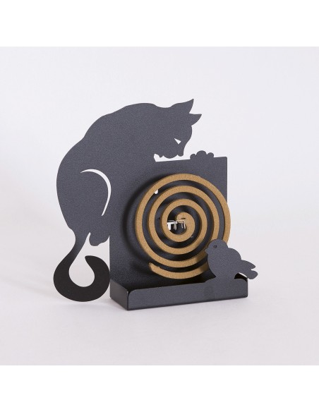 Arti & Mestieri - Porta Zampirone Gatto da tavolo-20x5x20-nero
