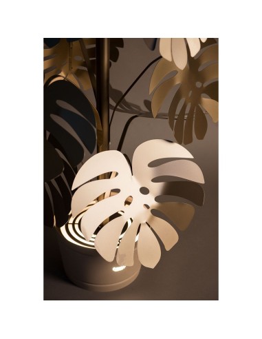 Arti & Mestieri - Lampada da terra moderna Monstera con vaso porta lampada beige-Diametro 60 x 170 cm di altezza