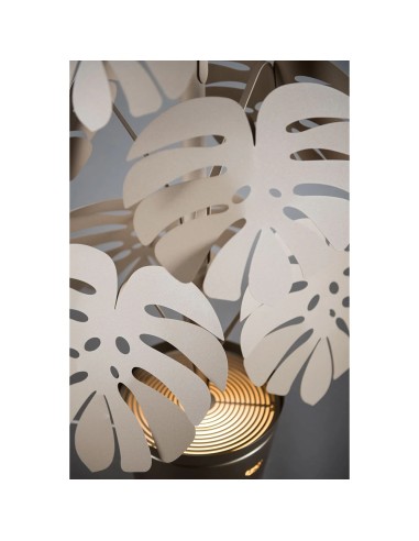 Arti & Mestieri - Lampada da terra moderna Monstera con vaso porta lampada beige-Diametro 60 x 170 cm di altezza