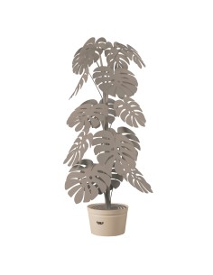 Arti & Mestieri - Lampada da terra moderna Monstera con vaso porta lampada beige-Diametro 60 x 170 cm di altezza