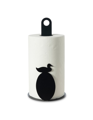Arti & Mestieri - Porta rotoli da cucina Duck-⌀-nero 15x30h cm