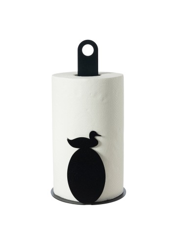 Arti & Mestieri - Porta rotoli da cucina Duck-⌀-nero 15x30h cm