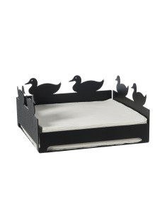 Arti & Mestieri - Portatovaglioli piccolo Duck-17x17x8h cm-nero 2
