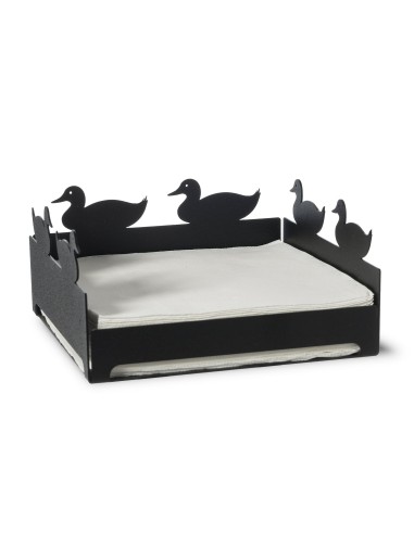 Arti & Mestieri - Portatovaglioli piccolo Duck-17x17x8h cm-nero