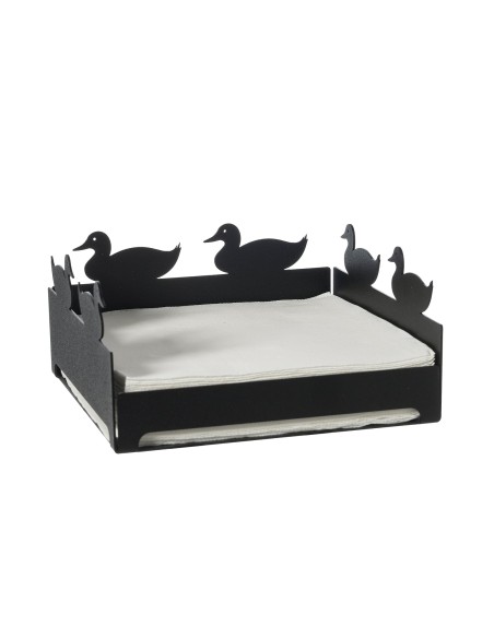 Arti & Mestieri - Portatovaglioli piccolo Duck-17x17x8h cm-nero